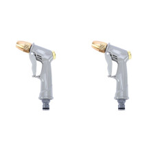 2X Portable High Pressure Water Nozzle Adjustable Metal Nozzle Washing Car Washer Garden Watering Hose Nozzle