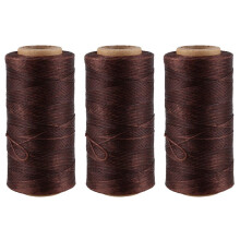 3 Pcs 260M 150D 1MM Leather Sewing Waxed Wax Thread Hand Needle Cord  DIY New Color:Light Brown