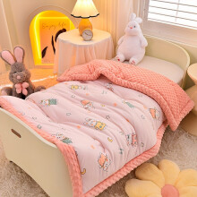 (Cute Rabbit) 1 Stück gemütlicher gesteppter Cartoon-Dinosaurier-Schlafsack für Kinder – wendbarer, allergikerfreundlicher Beanie-Samt für