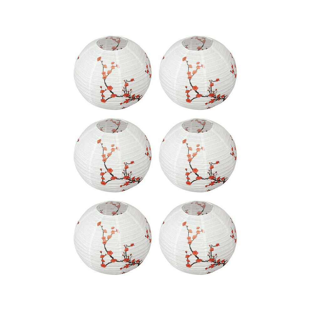 Semoic Light 6Pcs 30Cm Lamp Shade Paper Lantern Oriental Style Decoration Plum Blossom
