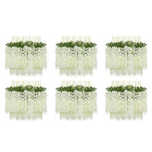 72 Pack (43.2 FT) Artificial Wisteria Vine Fake Wisteria Hanging Garland Silk Long Hanging Bush Flowers String Decor