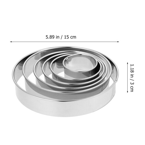 Raindrops  6 Pcs Stainless Steel Cake Mold Round Kitchen Baking 1