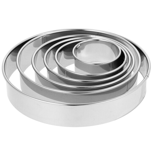 Raindrops  6 Pcs Stainless Steel Cake Mold Round Kitchen Baking 2