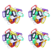 128X Multi-Colors Plastic Key Fob ID Tags Luggage ID Labels with Split Ring Keyring