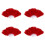 4X Donna Ventaglio Della Piuma 1920  BURLESQUE Costume ACCESSORIO - Rosso 2