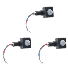 3X AC85-265V IP65 Bewegungssensor Einstellbarer PIR-Schalter UltradüNner LED-Licht-PIR-Bewegungssensor-Detektor für Den AußEnbereich, 10 mm Schwarz