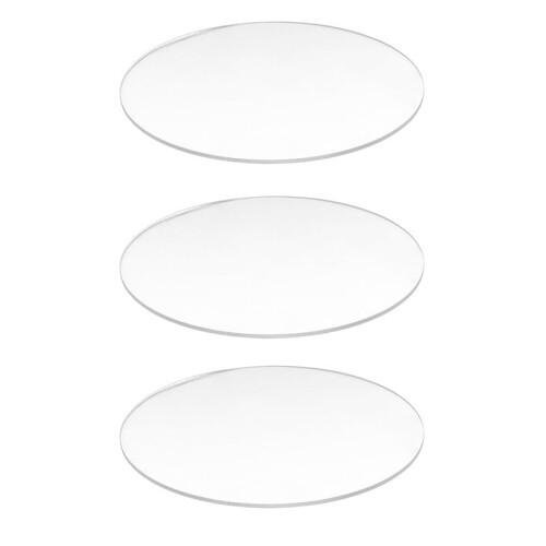 3X Transparent 3mm Thick Mirror Acrylic Round Disc Diámetro:60mm