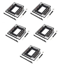 5X Uniwersalny Dysk Twardy  2Nd HDD Ssd Caddy 9,5 mm do Wnęki Optycznej Cd / Dvd-Rom do Wspornika Dysku Twardego HDD Sataii Sdd