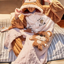 (Light Brown-1, S) 2025 Neues, verdicktes Korallen-Fleece-Herren-Winter-Langarm-Hosenanzug-Set mit Kapuze, übergroße Oberbekleidung mit