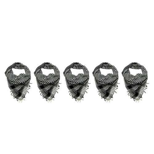 5X Unisex Scarf Polyester  Plaid Tassel Arab Desert Shemagh,Black