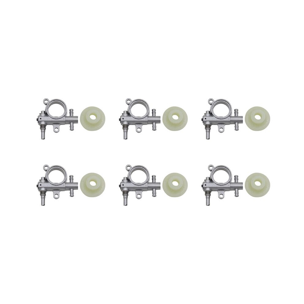 6Set 2500/3800 Chainsaw Spare Parts Chainsaw Oil Pump With Worm Drive Gear Fit For Chain Saw 25Cc/38Cc Silver 6033075599296