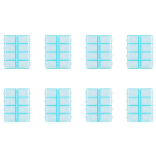 10X Plastic Rectangle 8 Compartments 7 Days Medicine Pill Box