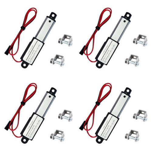 4X Atuador  Linear Elétrico - Curso de 2 Polegadas, 64N / 14,4 Lb, Velocidade de 0,6 Polegada / S  Atuador de Movimento À Prova de ÁGua