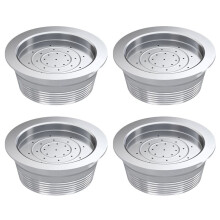 4X Coffee Filters Stainless Steel Refillable Coffee Capsule Cup Pods Holder Filter Set for Lavazza A Modo Mio Jolie