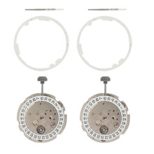 2X New High Quality Japan 21 Jewels MIYOTA 8215 Watch Movement Black Date Wheel Stainless Steel