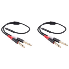 2pcs 3.5mm to Dual 6.5mm Adapter 3.5mm Audio Aux Cable Double 6.35 1/4 Inch Mono to Stereo 1/8 Inch 3.5mm Aux Cord