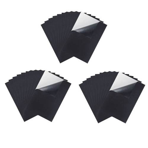 Black Adhesive Back  Sheets Fabric Sticky Back Sheets Self-Adhesive Durable and Water Resistant, 30 PCS