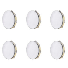 6X Tambourine for Adults 10 Inch Hand Held Drum Bell Birch Metal Jingles Percussion Gift Musical Educational Instrument