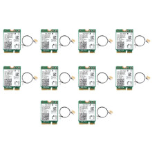 10X 9560NGW WiFi Card+Antenna 1730Mbps Wireless AC 9560 Dual Band 2.4G+5G BT 5.0 802.11Ac M.2 CNVI 9560NGW Adapter