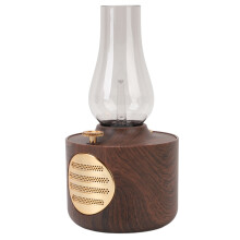 lampe à pétrole rétro avec enceinte Bluetooth, 57 mm, 5 W, 1200 mAh, finition bois