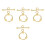 4Sets T-Bar Sluitingen Voor Sieraden in Goud 6