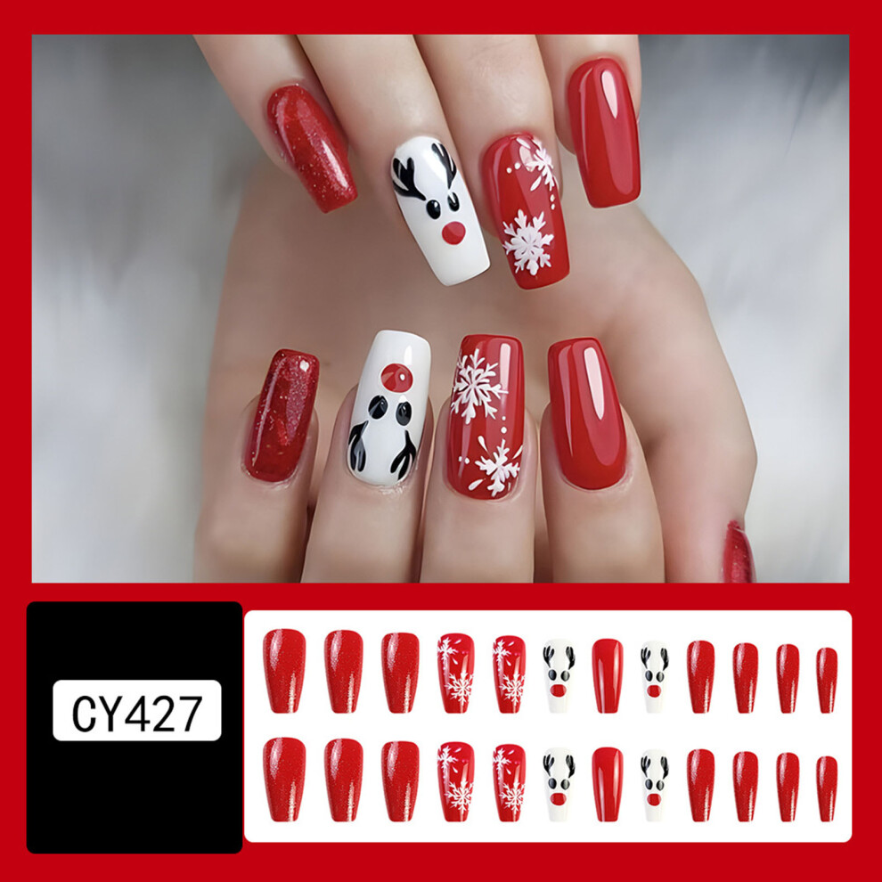 Dachuang Beauty (Jelly Glue Model) 24Pcs Christmas Ballerina Fake Nails For Women