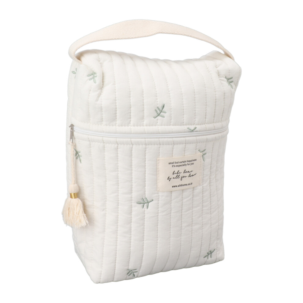 Cute Quilting Cotton Baby Diapers Bag with Zipper, Stroller Organizer