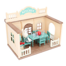 Set de cuisine miniature en plastique avec meubles et vaisselle