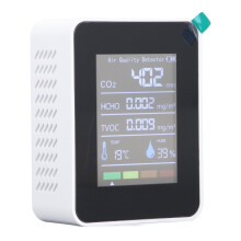 Moniteur de qualité de l'air 5-en-1 : CO2, TVOC, COV, Température, Humidité, écran LCD