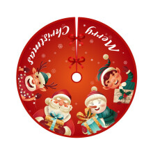 (3) Santa Snowman Christmas Tree Skirt Printed Tree Blanket Creative Xmas Decorations for Home Bar Party