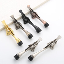 Adjustable Pedal Door Stopper Zinc Alloy with Rubber Buffer Large Silver Door Mounted Stop for Precise Positioning