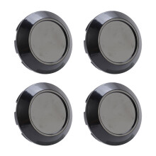 4 Stück Schwarze ABS Radzierkappen 76mm Snap-On Nabenabdeckung