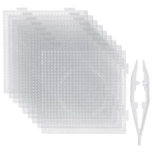 Fuse Beads Pegboards, Large Plastic Bead Pegboard, Square Peg Fuse Melty Beads Boards Kit for DIY  Beads