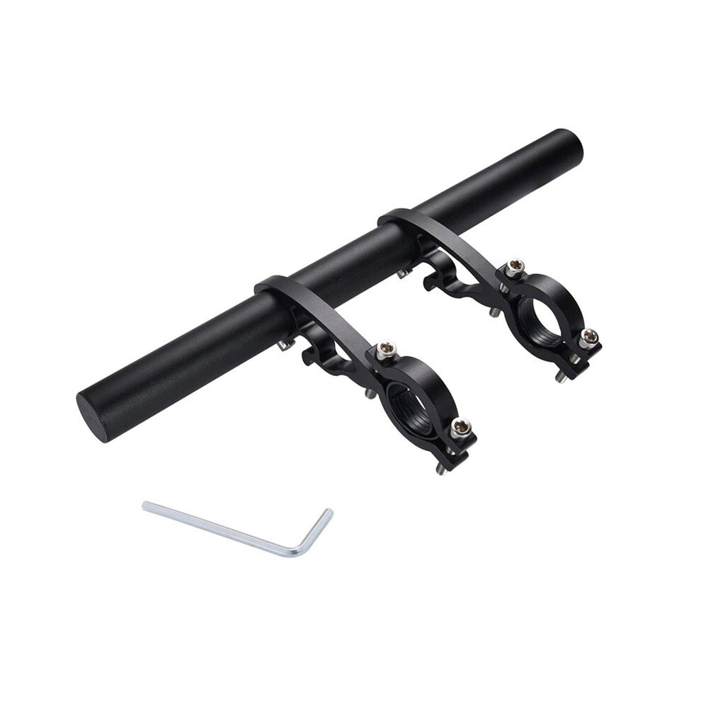 25Cm Tube Bicycle Handlebar Extender Mountain Bike Cycling Headlight Rack Bracket Lamp Flashlight Holder Black 6032189805521