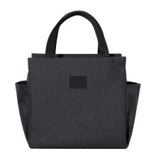 (Black) Insulated Bento Lunch Bag for Students & Office