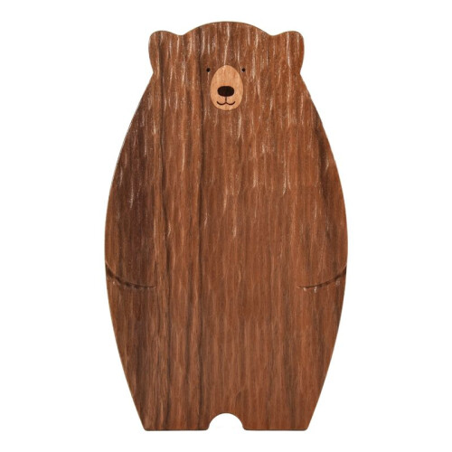 Wooden Board Cutting Board Cute Bear-Shaped Bread Tray Black Walnut Kitchen Board,Brown