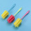 3 pcs sponge cleaning cup brush, hanging retractable, 2-color 4