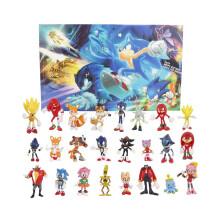 Figurines de noël Sonic le hérisson pour enfants, compte à rebours de 24 jours, calendrier de l'avent, jouets, cadeaux de noël