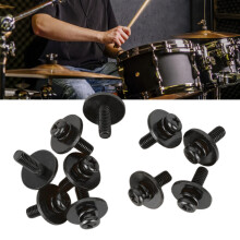 Heavy Duty Drum Set Lug Screws 10 Pack for Musical Instruments Black Metal