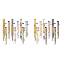 Set of 12 Slim Pens,Multi-Color Wooden Swivel Pen Set with Refill Shaft Bolt- Ballpoint Pen for DIY Wooden Swivel