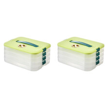 8X Dumplings Box Storage Box Refrigerator Dumpling Freezing Multi-Layer Freeze Quick-Freeze Dumpling Box Green