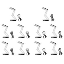 10pcs Lighted Desk Magnifying Glass Lamp with Light Stand Led Portable Pocket Magnifier Visor Folding 3X for Reading
