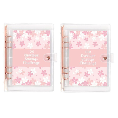 2PCS 100 Envelope Challenge Binder Easy and Fun Way to Save 5, 050 - Savings Challenges Binder, Budget Binder