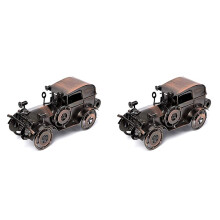 2X Metal Antique Vintage Car Model Handcrafted Collections Collectible Vehicle for Bar or Home Decor Decoration