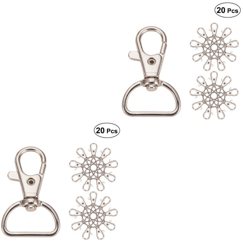 40Packs DIY Tag Clips Silver Swivel Hooks for Keychains 2