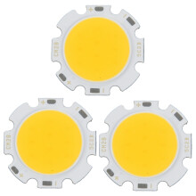 3X 5 W Lumiere de Puce Ronde Lumiere COB Ultra Brillant LED Lumiere de Puce LED Ampoule de Puce - Chaud Blanc DC15-17V