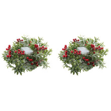 2Pcs 2 Meter 20 LED String Light Outdoor Christmas Pine Leaves Berry Light LED Copper Wire Fairy Garland Patio Lamp