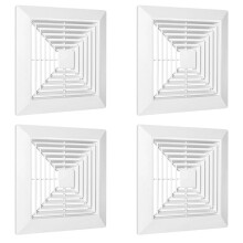 4X Bathroom Exhaust Fan Cover with Springs Replacement Parts for Square Ceiling or Wall-Mount Exhaust Fan, Bathroom
