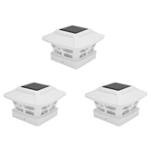 3X Solar Pfosten Kappen Leuchten 2 Beleuchtungs Modi LED Deckszaun Kappen Leuchten für 4X4 Holz Pfosten Garten Dekoration Warmweiß