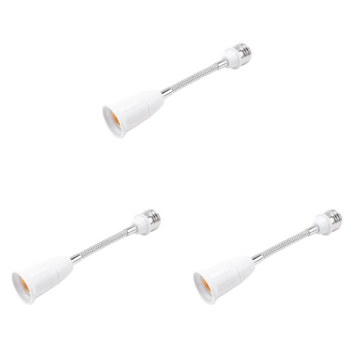 3pcs 19cm Long Flexible  Neck E27 to E27 LED Light Bulb Extension Adapter